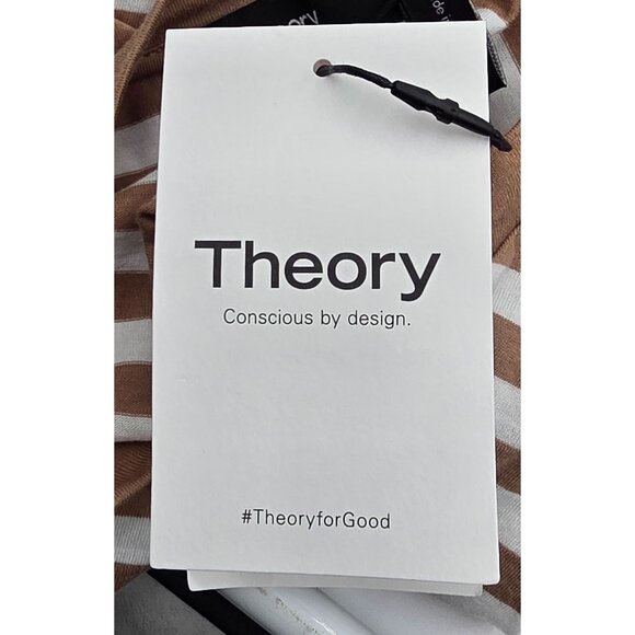 NWT Women's - Theory Striped Tiny Tee, Size Petite - Picture 5 of 8